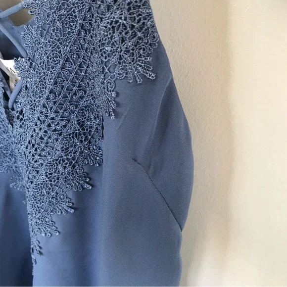 Blue Purple Lace Neck Pullover Flowy Spaghetti Strap Camisole Tank Women’s NWT - Picture 5 of 10